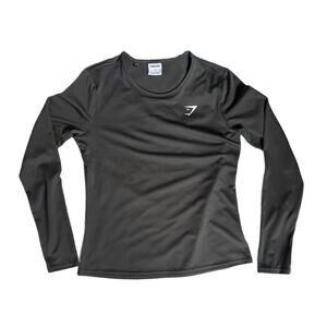 Gym shark active breathable long sleeve in dark olive green size small